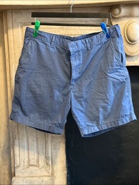 Uniqlo Men's Classic Blue Flat-Front Cotton Shorts